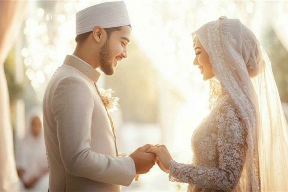 Couple musulman, sérénité et lumière